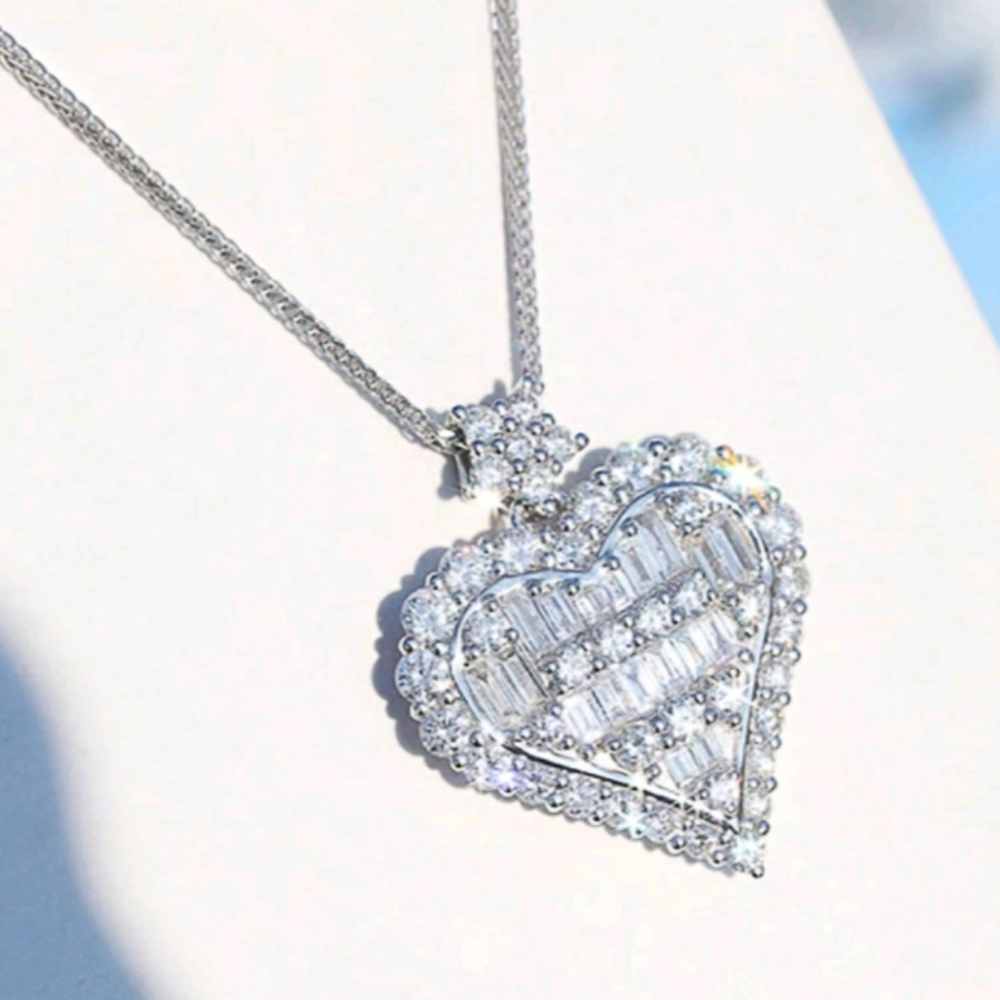 NEW BEAUTIFUL PAVE DIAMOND NECKLACE - Picture 4 of 4